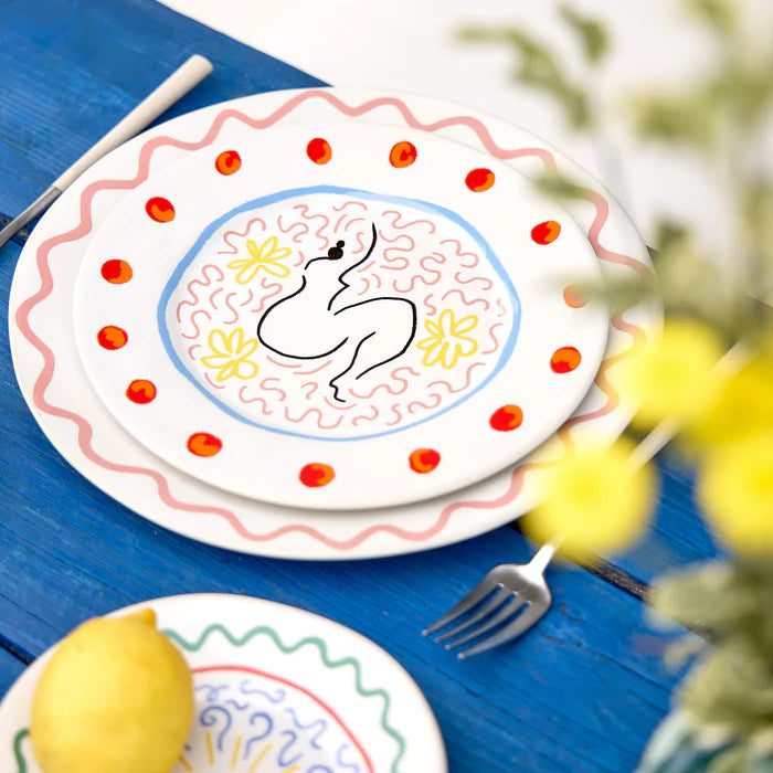 Plato de ensalada/postre Summer Bliss Lady blanco 9"