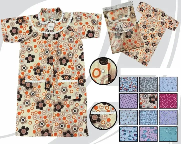 Ladies Printed Woven  Short Sleeve duster
