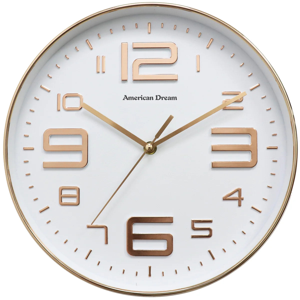 12" No-Ticking Round Wall Clock Gold
