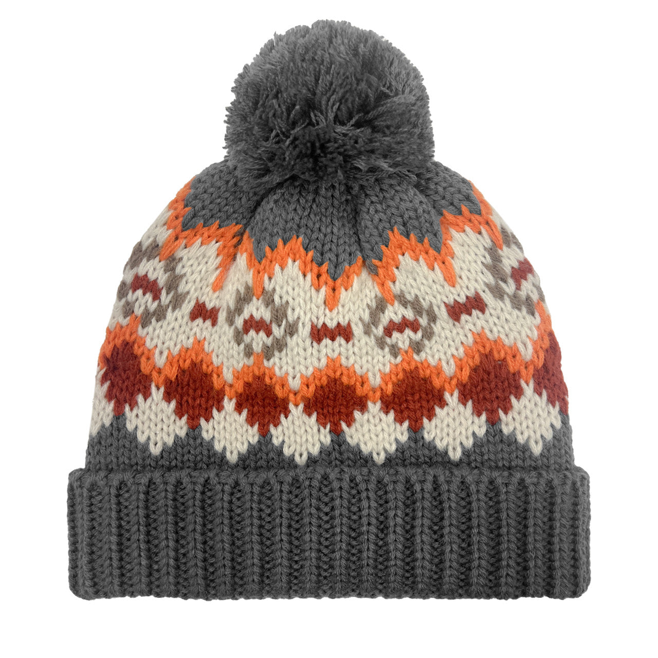BOYS FAIR ISLE CUFF HAT - ONE SIZE-GREY