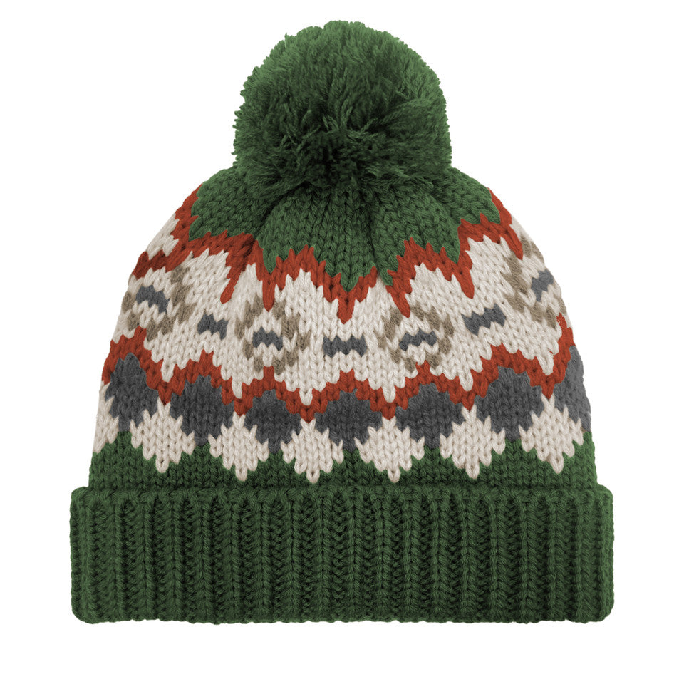 BOYS FAIR ISLE CUFF HAT - ONE SIZE-OLIVE