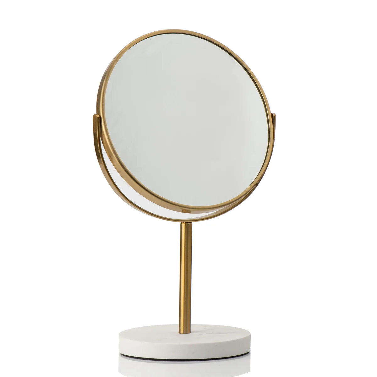 Aged Brass - 8" Closer Look 360 Rotation Tabletop Vanity Mirror 1X/5X