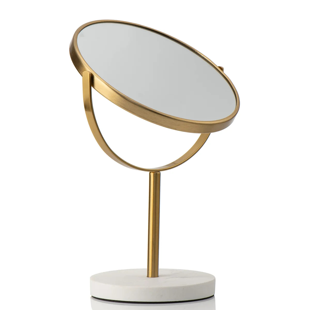 Aged Brass - 8" Closer Look 360 Rotation Tabletop Vanity Mirror 1X/5X