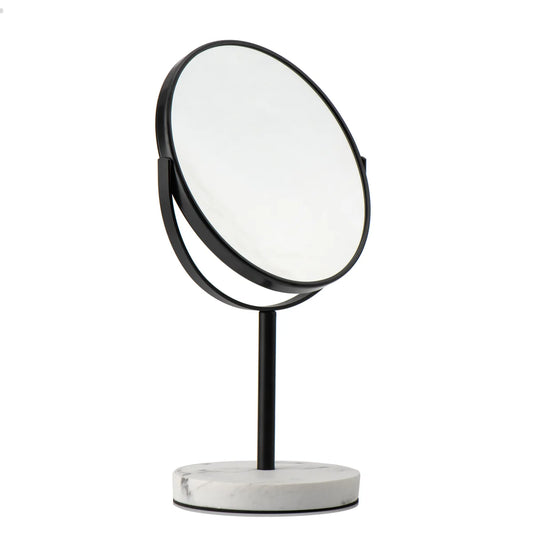 Matte Black - 8.35" Marble Classic 360 Rotation Tabletop Vanity Mirror 1X/5X