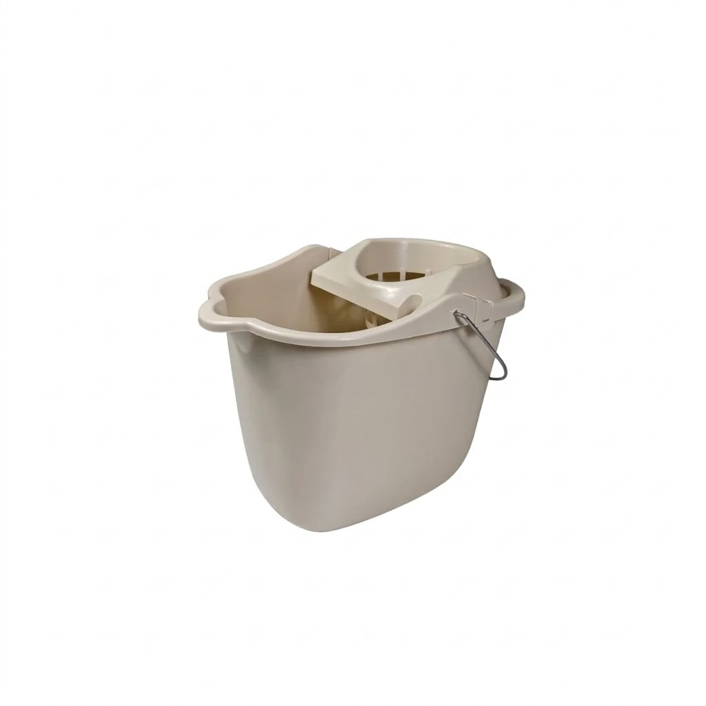 4Gal/15L Plastic Mop Bucket with Wheels Beige