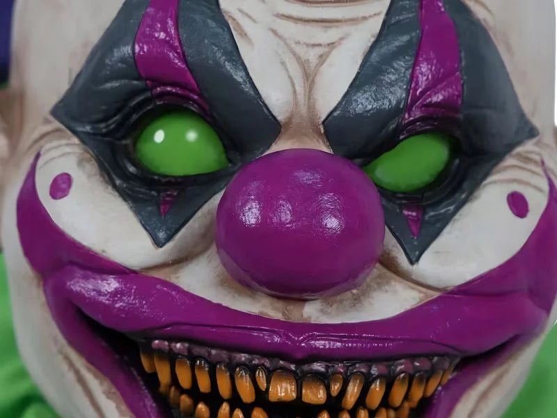 5 FT Animated Light-Up Upside-Down Clown with Jack-O'-Lantern Halloween Decoration