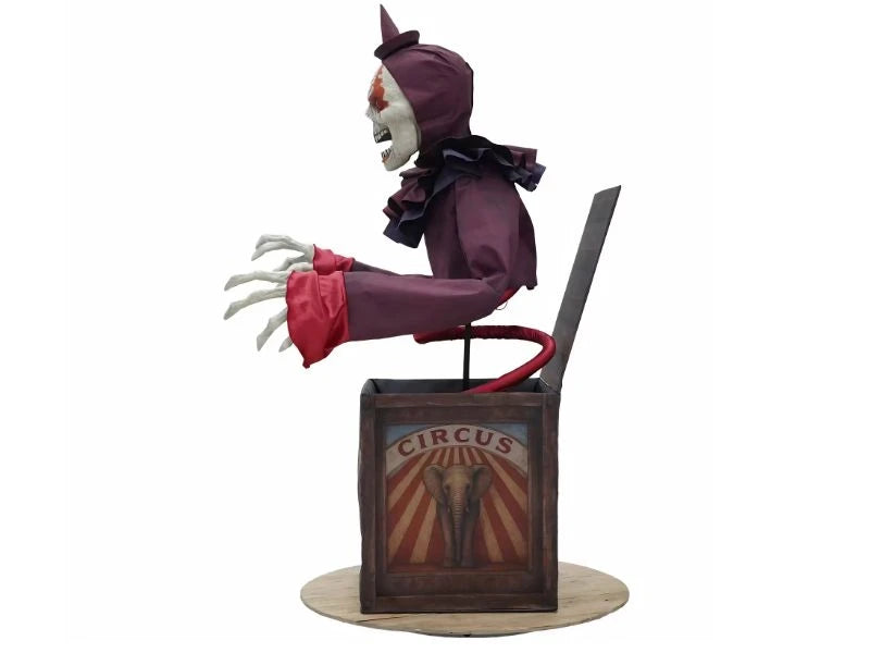 5 FT Skeleton Clown Mechanical Jack-in-the-Box Halloween Decoration