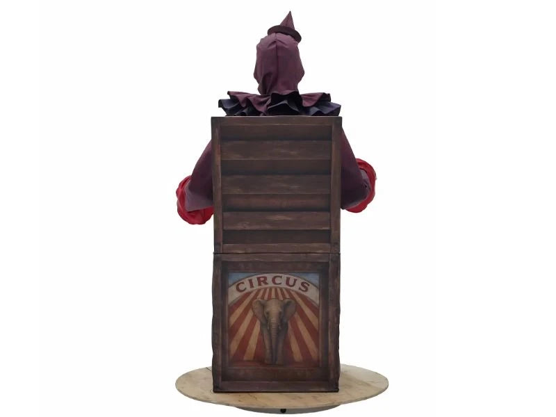 5 FT Skeleton Clown Mechanical Jack-in-the-Box Halloween Decoration