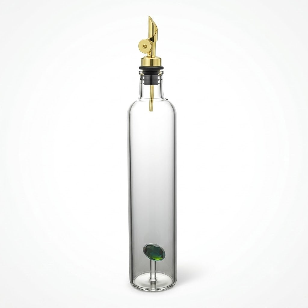 16.9oz Olive Icon Oil Bottle w/ Gold Flip Lid