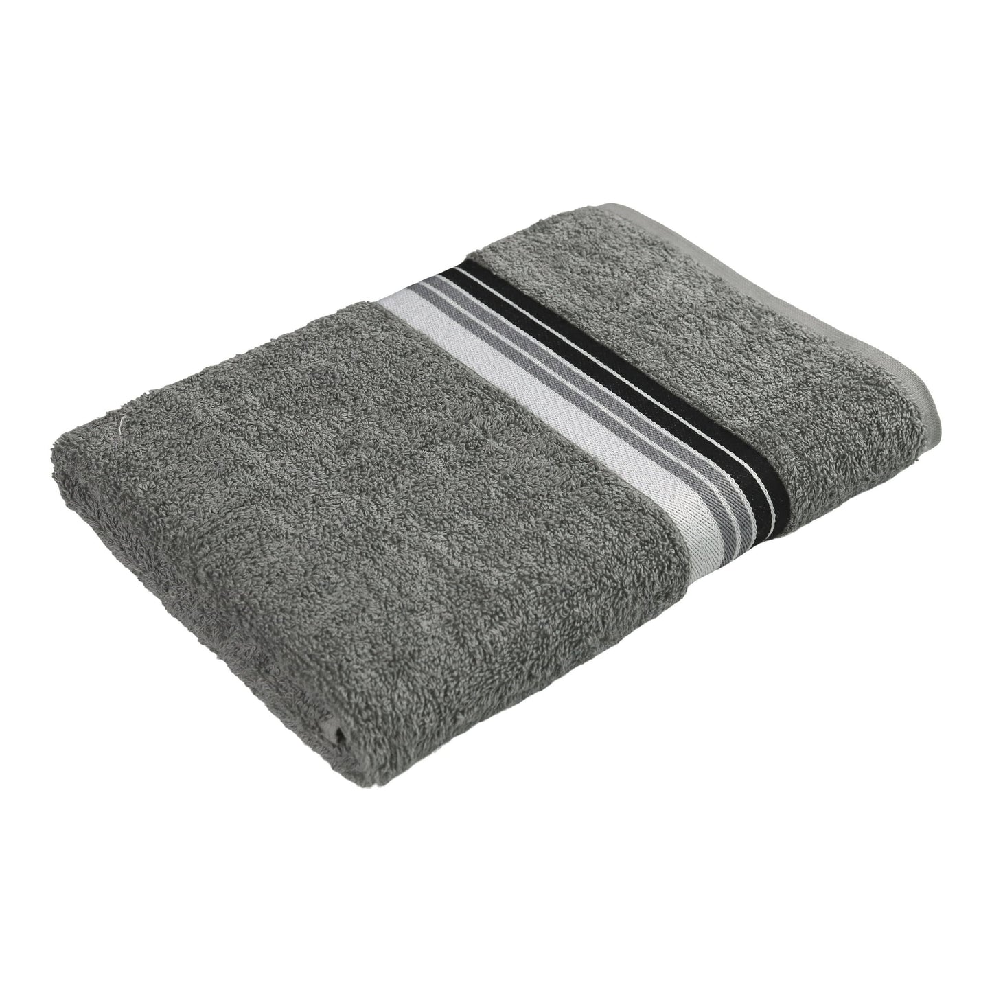 Bath Towel Ombre Stripe Light School Grey 27x52