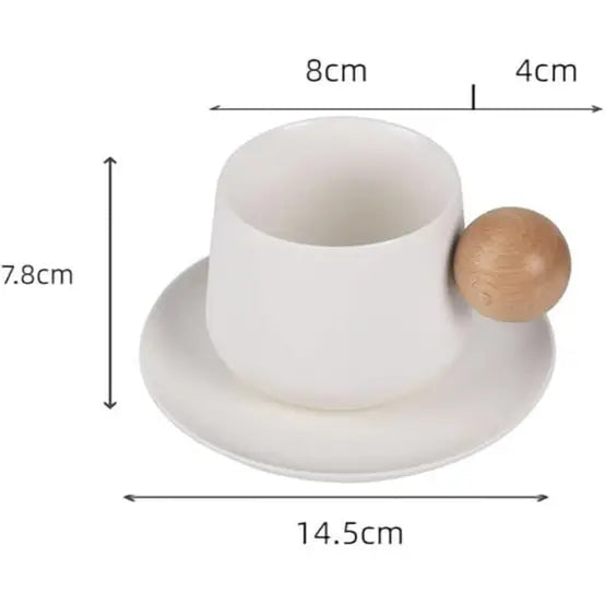 Set of 2 Cup with Saucer White