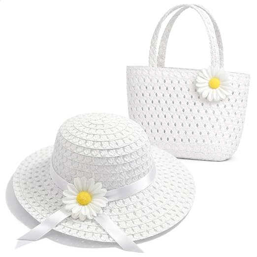 Tea Party Hat and Bag Set White