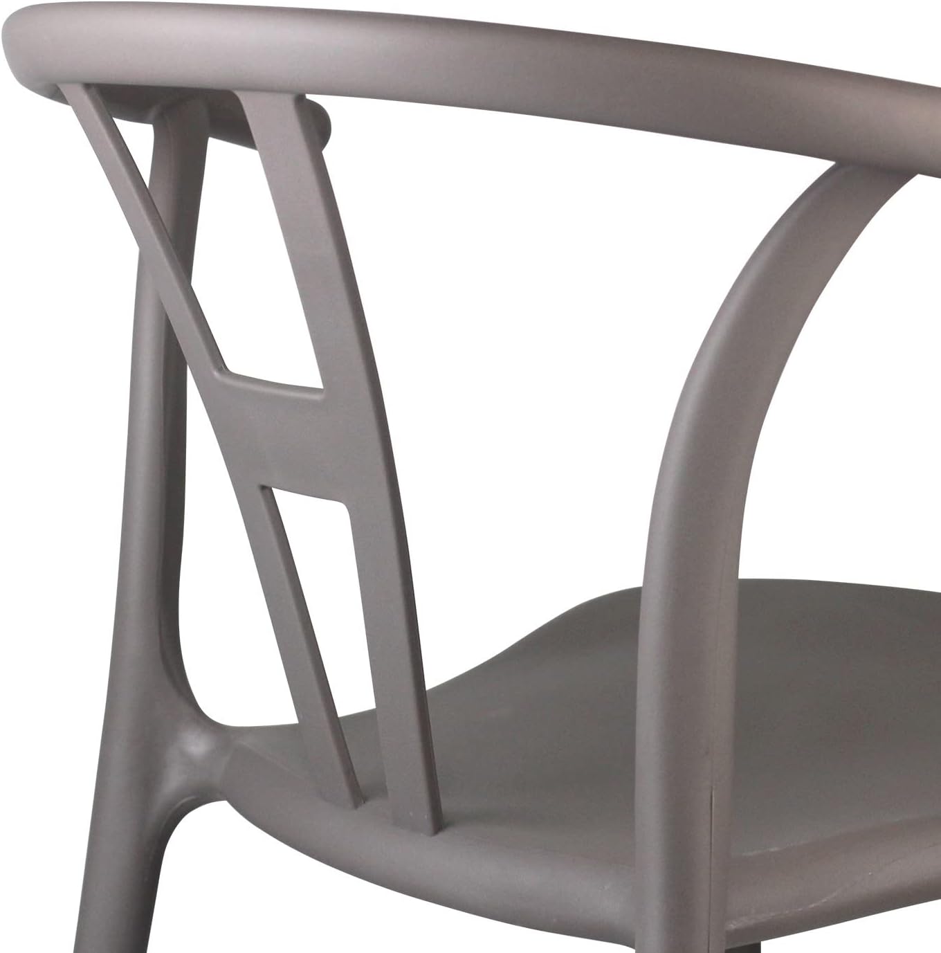 Nordic Style PP Plastic Dining Chair with Backrest Grey