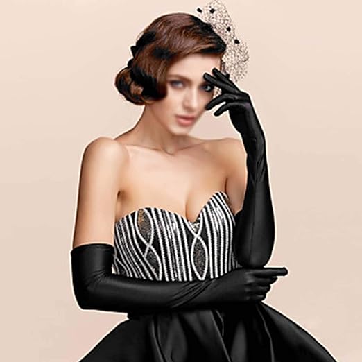 Satin Gloves Balck