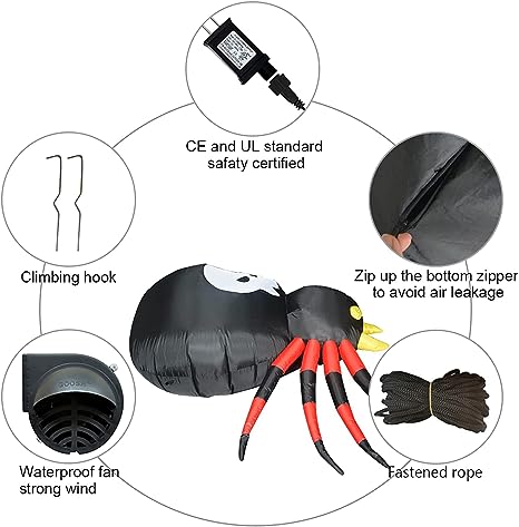 6FT Long Inflatable Spider