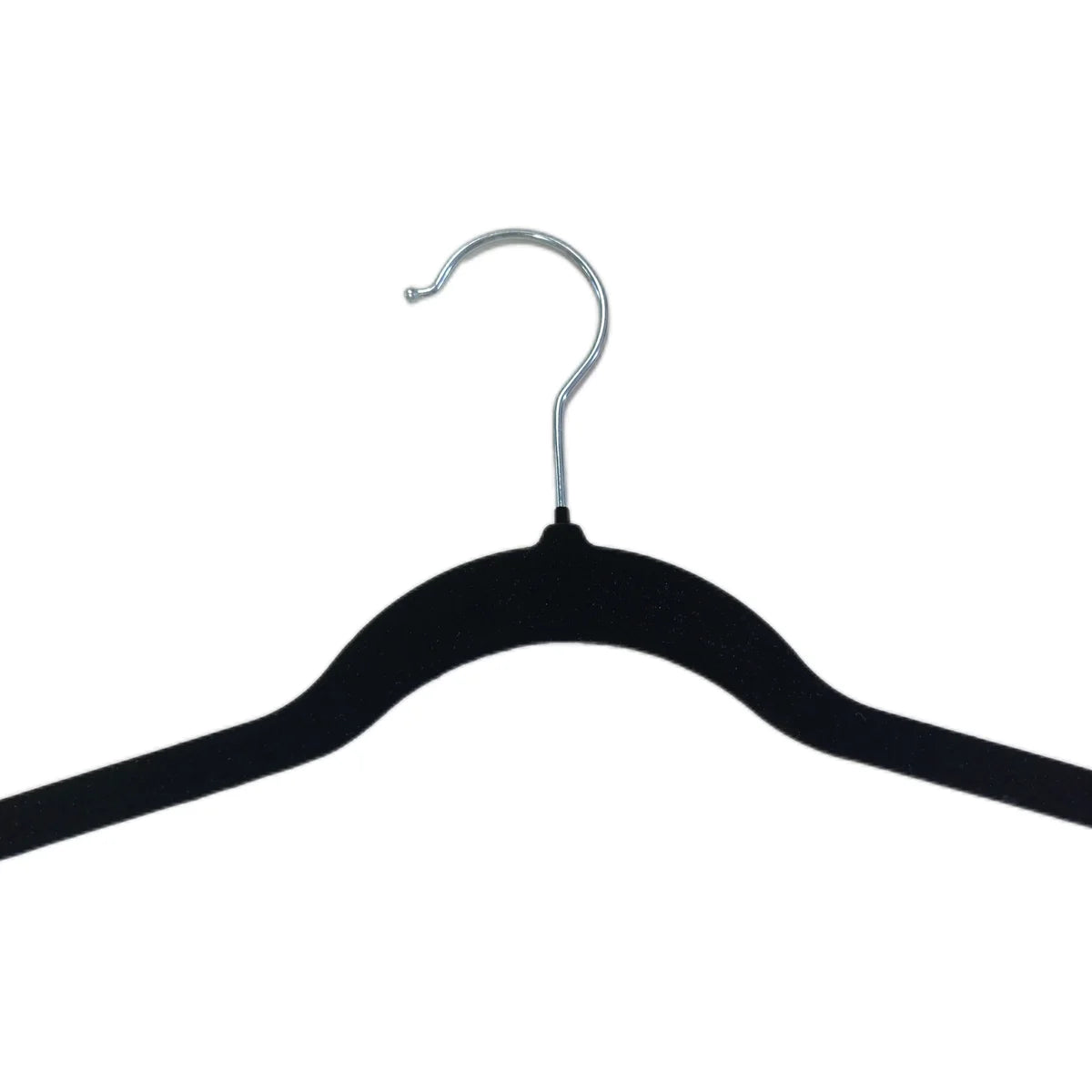 Black - Set of 10 Velvet Hangers with Clips