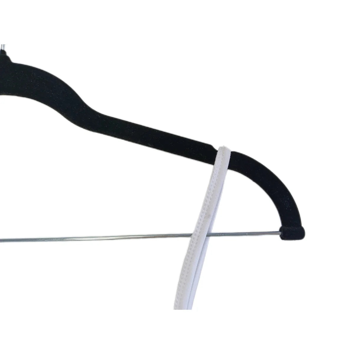Black - Set of 10 Velvet Hangers with Clips