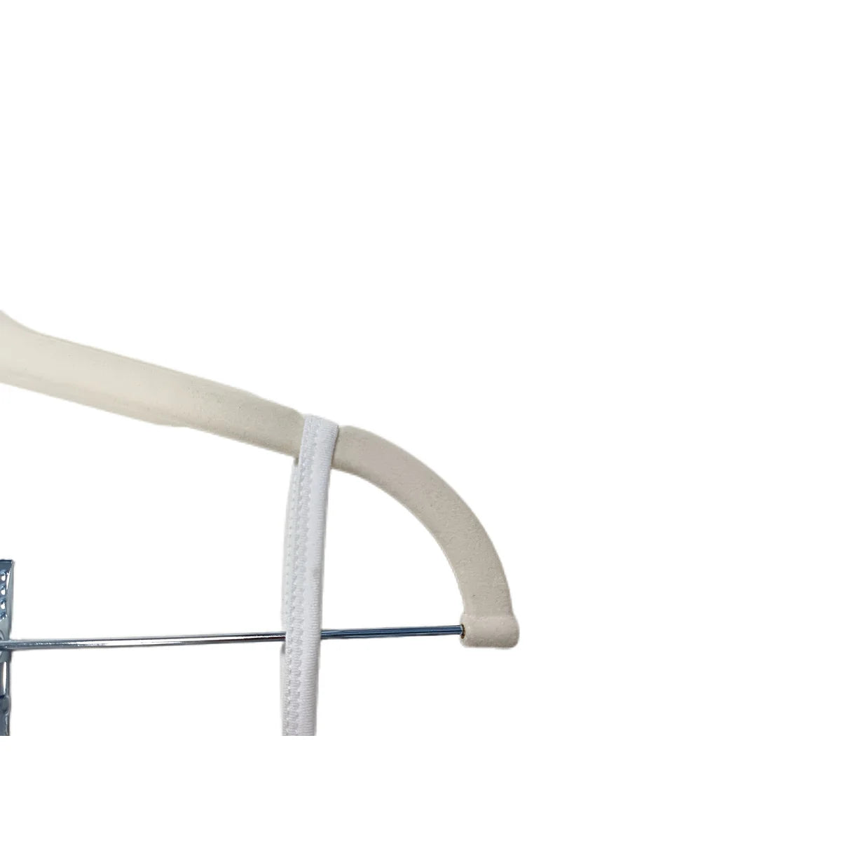 Set of 10 Velvet Hangers with Clips - Ivory