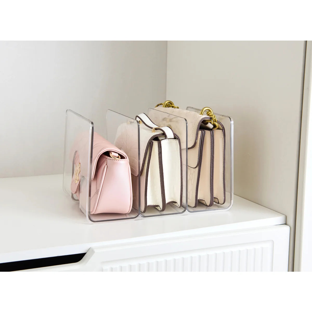 Clear - 4-Section Purse Storage Organizer