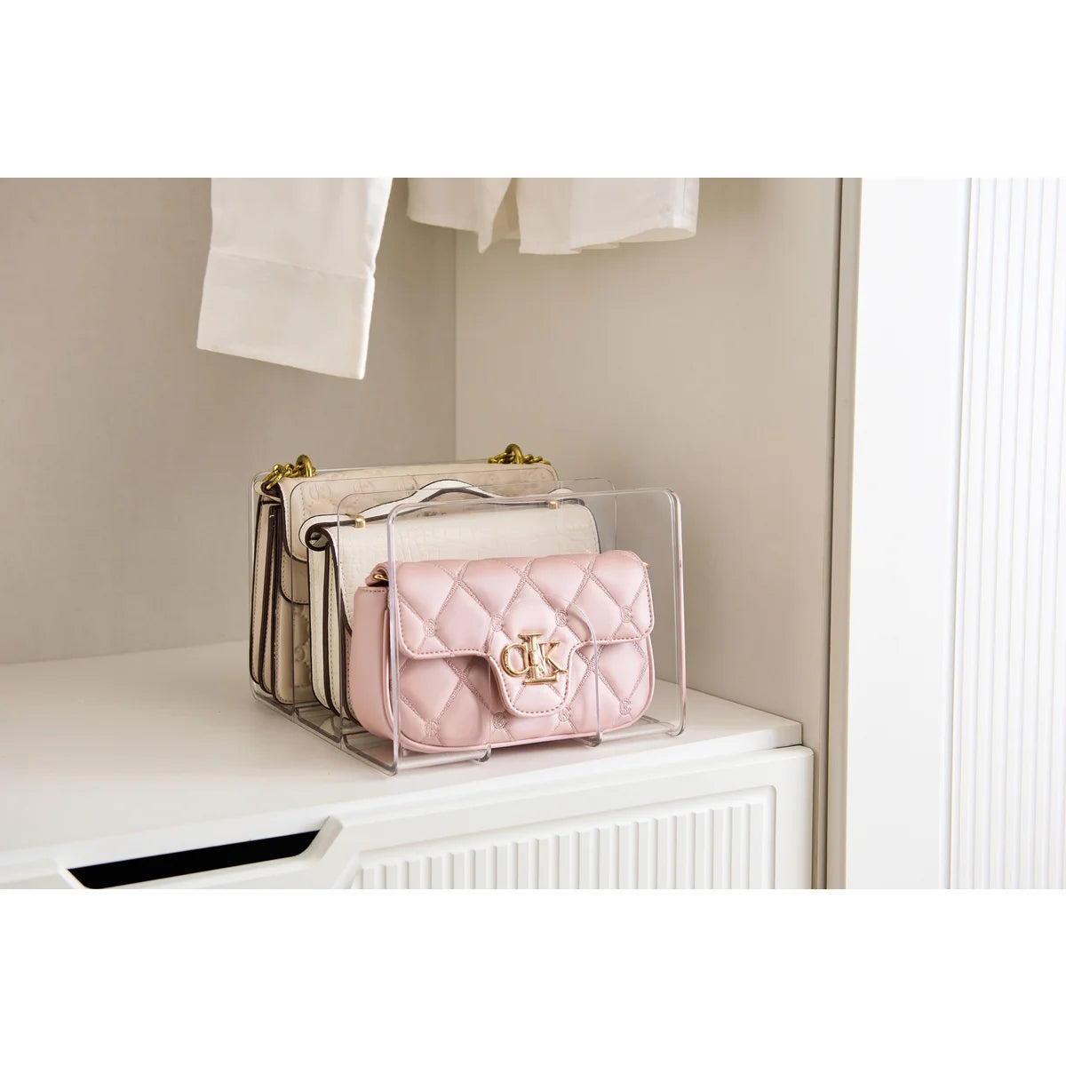 Clear - 4-Section Purse Storage Organizer
