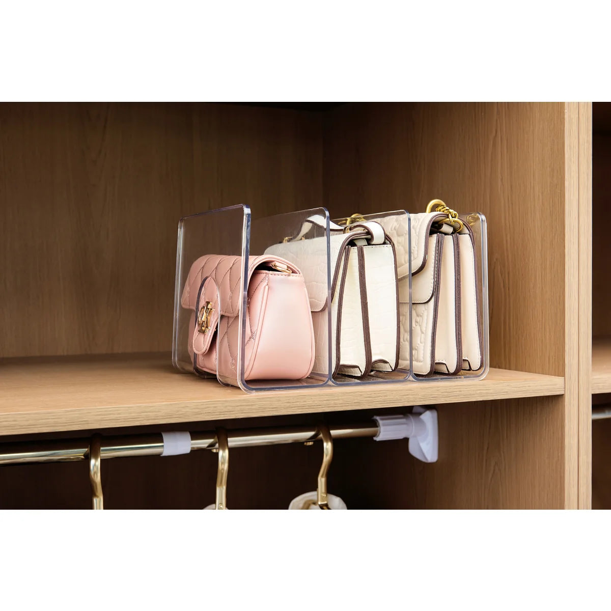 Clear - 4-Section Purse Storage Organizer