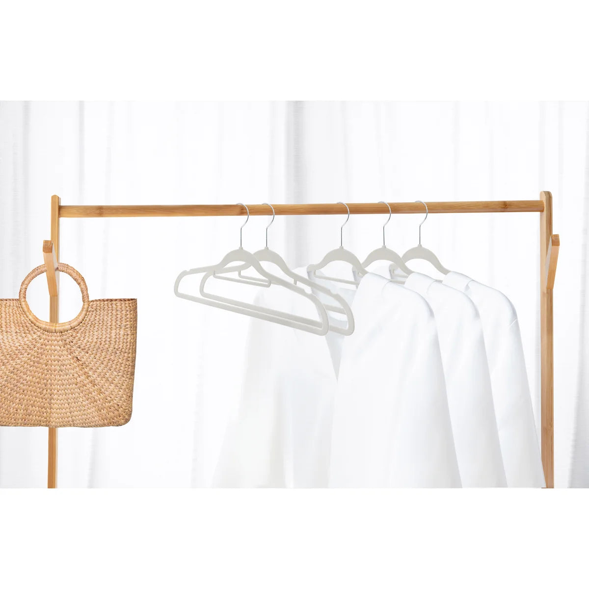 10PC Ivory Non-Slip Velvet Suit Hanger