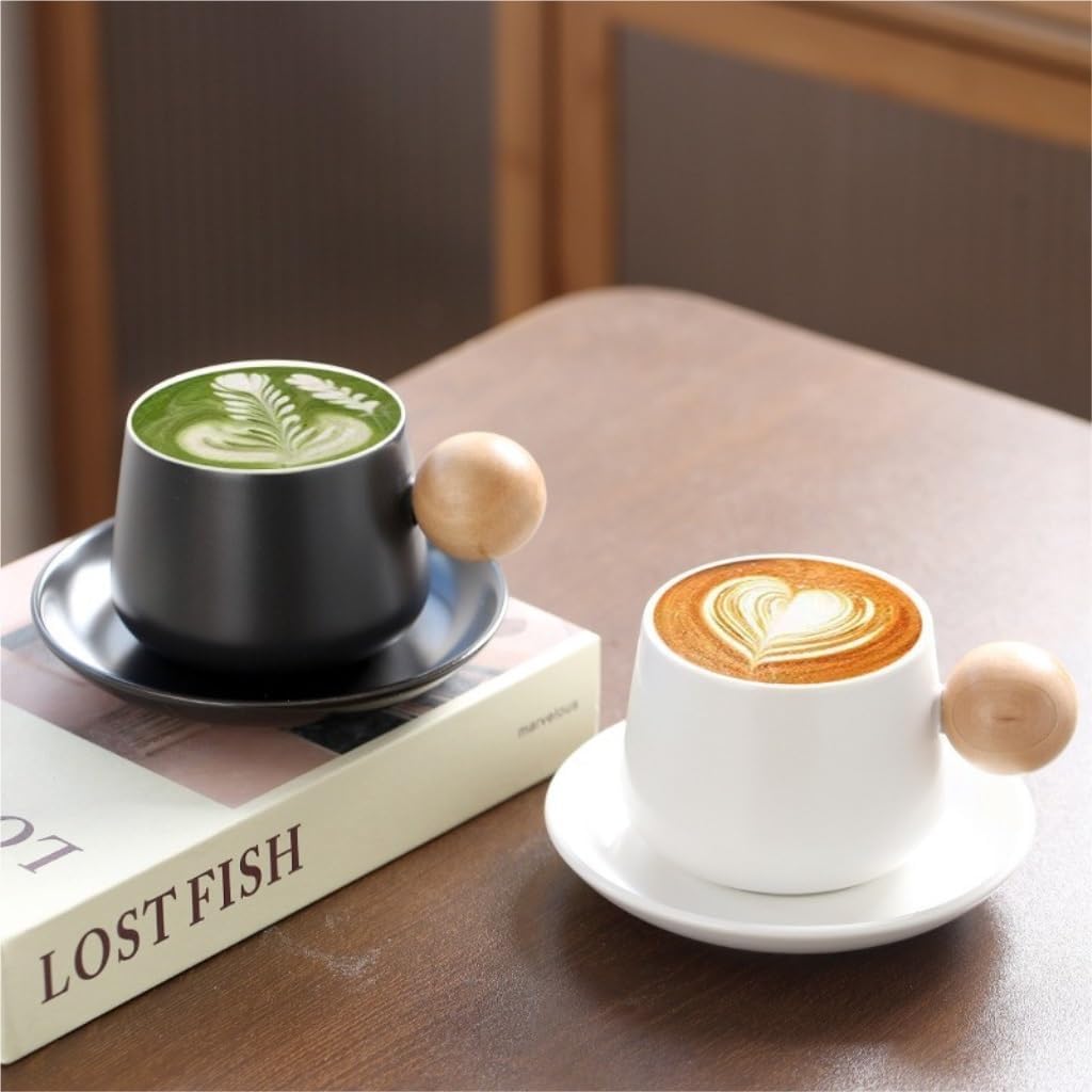 Set of 2 Cup with Saucer Black