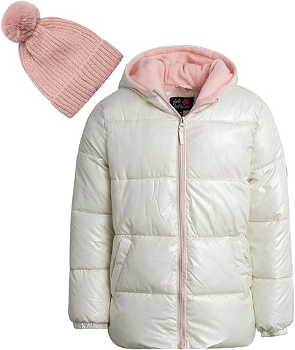 GWP Metallic Grid Puffer Ivory