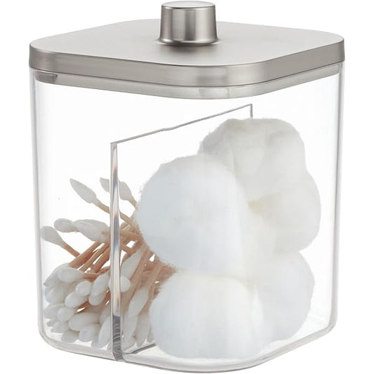 Ilyse Divided Canister Clear/ Brushed Nickel