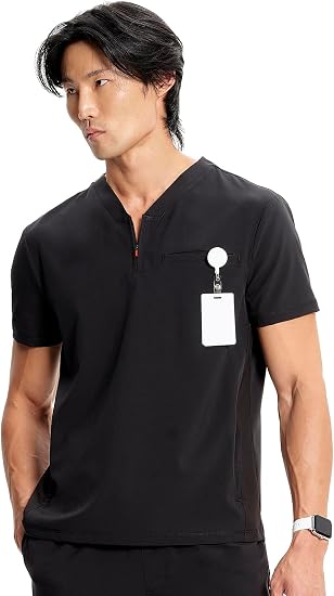 Top de hombre con media cremallera - Negro