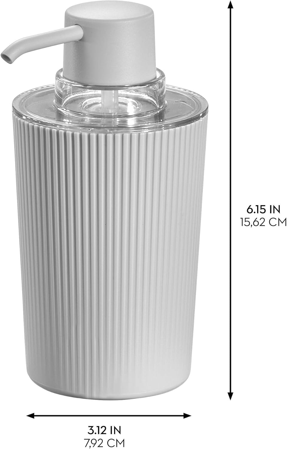 Fluted Soap Pump Grey/Clear