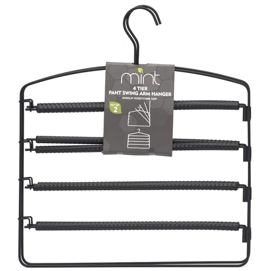Black/Matte Black S/2 4-Tier Pant  Hanger