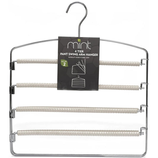White/Chrome S/2 4-Tier Pant Hanger