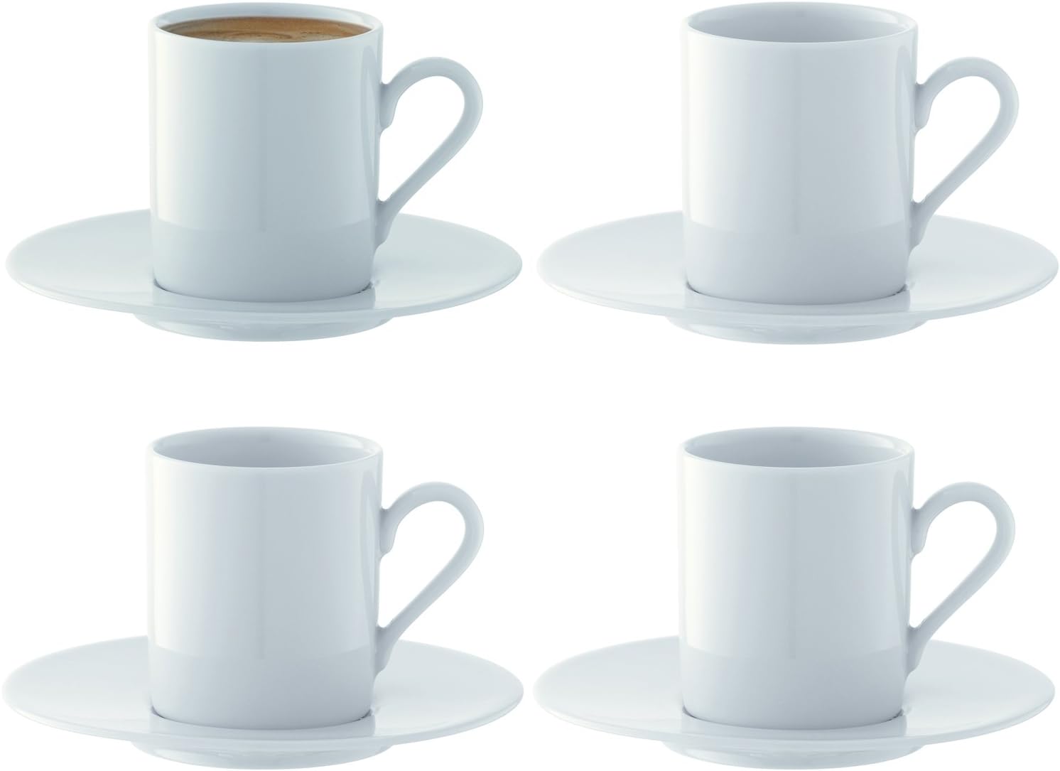 Cup and saucer set White, 12 pieces
