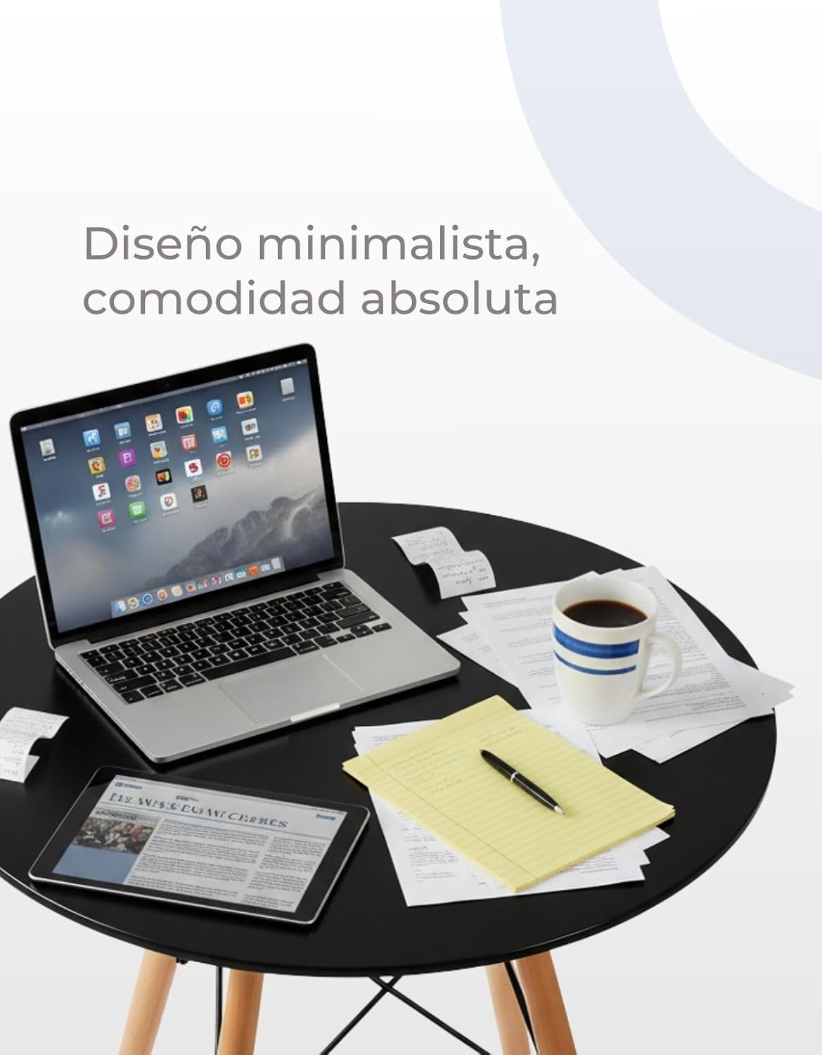 Modern Minimalist Small Round Table Casual Business Black