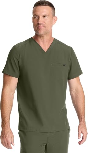 Top cuello V verde olivo