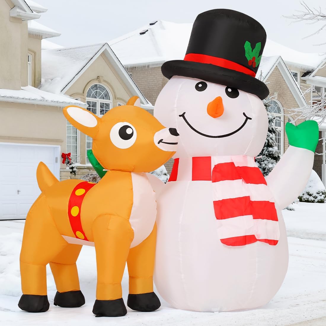 5.2FT Tall Inflatable Snowman with LED Lights
