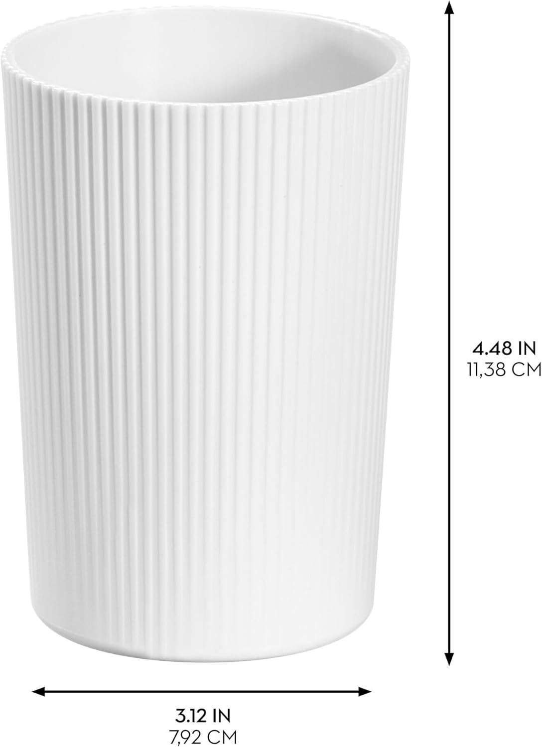 Fluted Toothbrush Holder White/Clear
