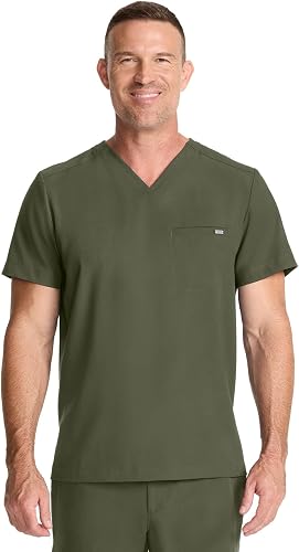 Top cuello V verde olivo