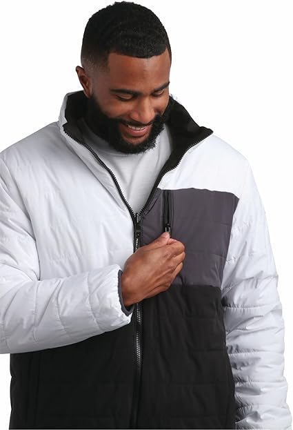 Colorblock Reversible Puffer White