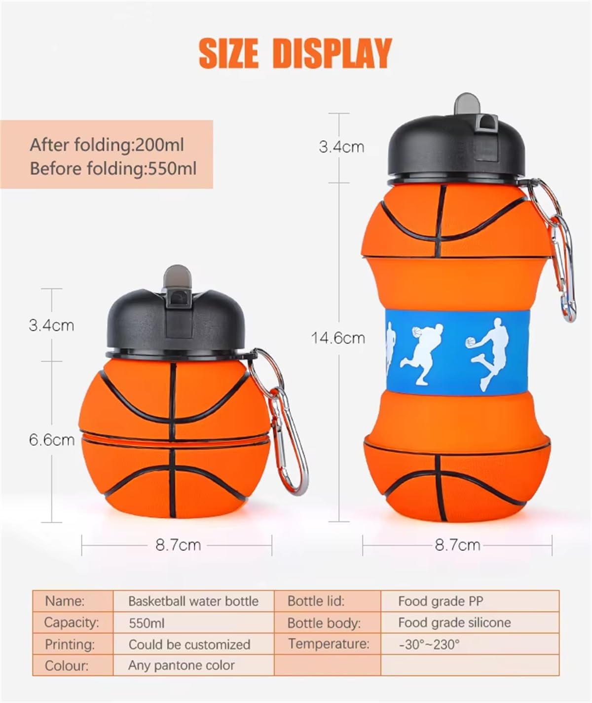 550ML Foldable Bottle Basketball
