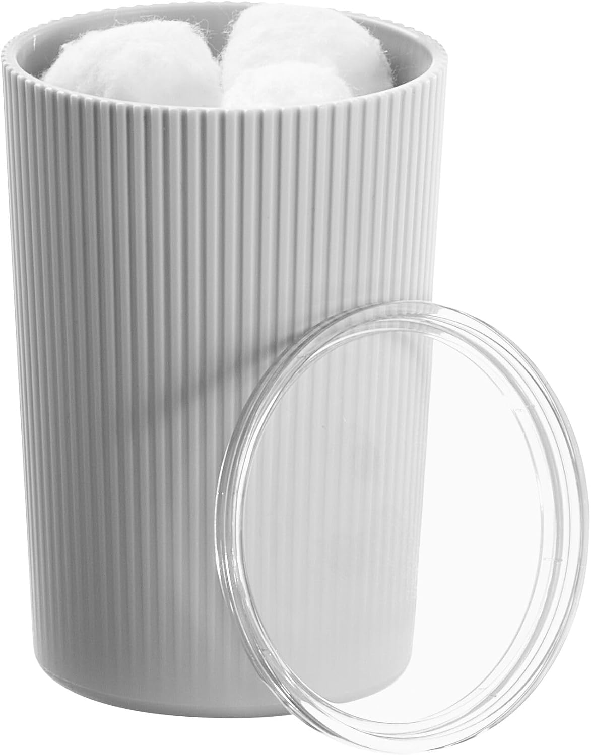 Fluted Canister Gray/Clear