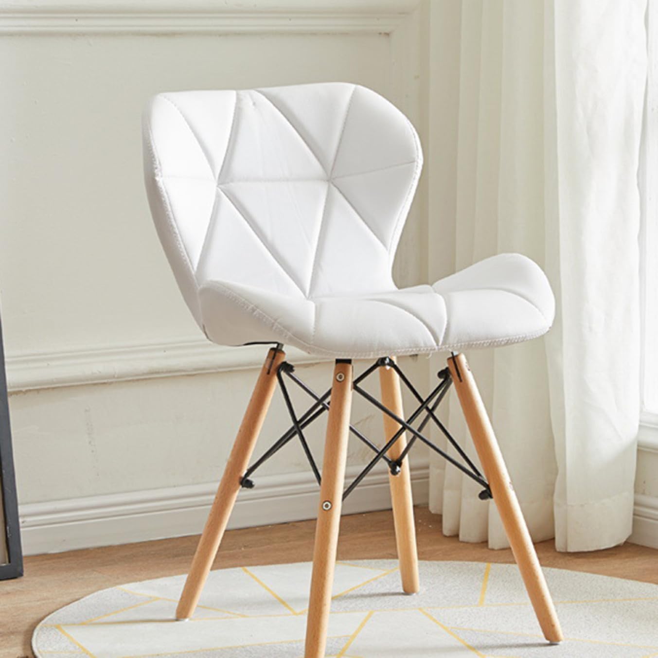 Nordic Tulip Plastic Dining Chair with Soft Cushion White
