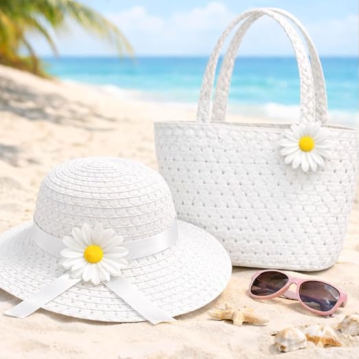 Tea Party Hat and Bag Set White
