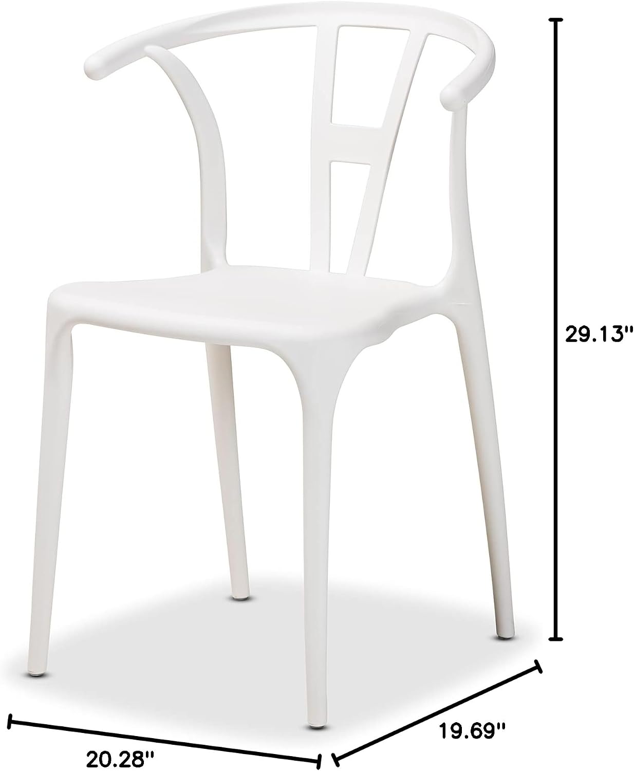 Nordic Style PP Plastic Dining Chair with Backrest White