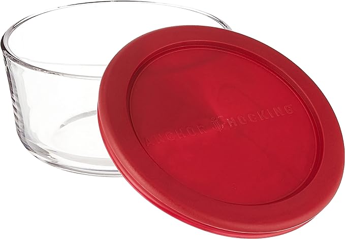 Classic Glass Food Storage  6 Set Red