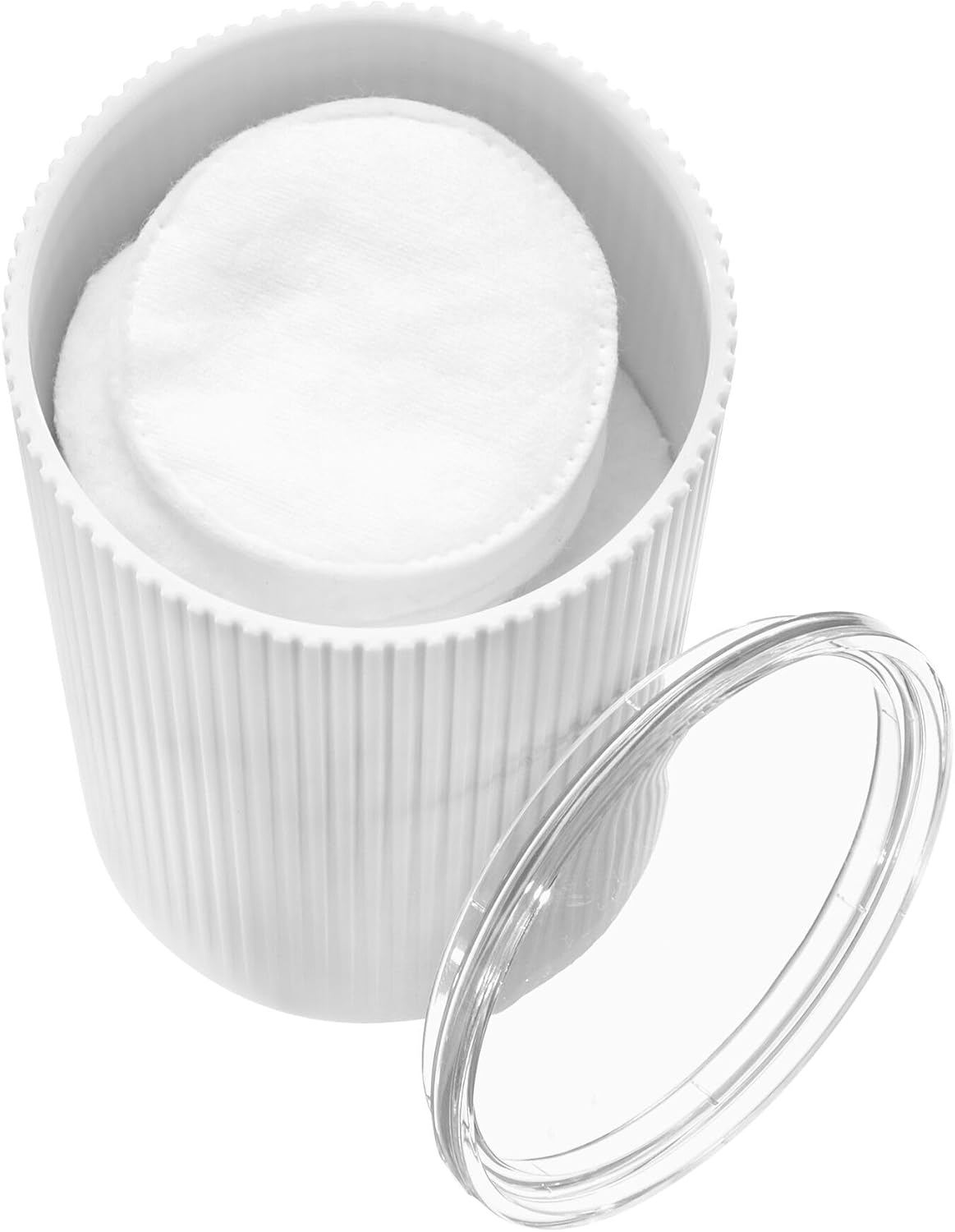 Fluted Canister White/Clear