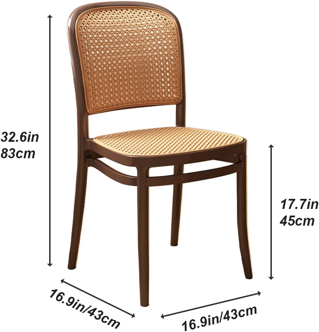 Commercial Rattan -Style Stackable Plastic Dining Chair Brown
