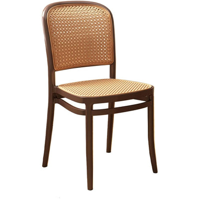Commercial Rattan -Style Stackable Plastic Dining Chair Brown