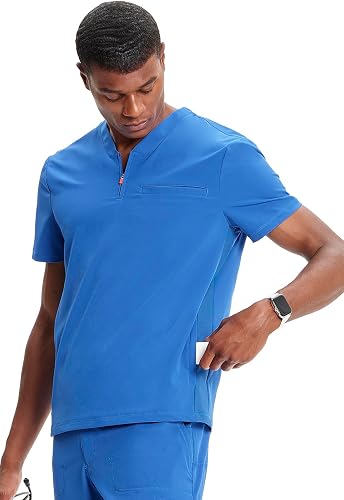 Camiseta de hombre con media cremallera - Azul royal